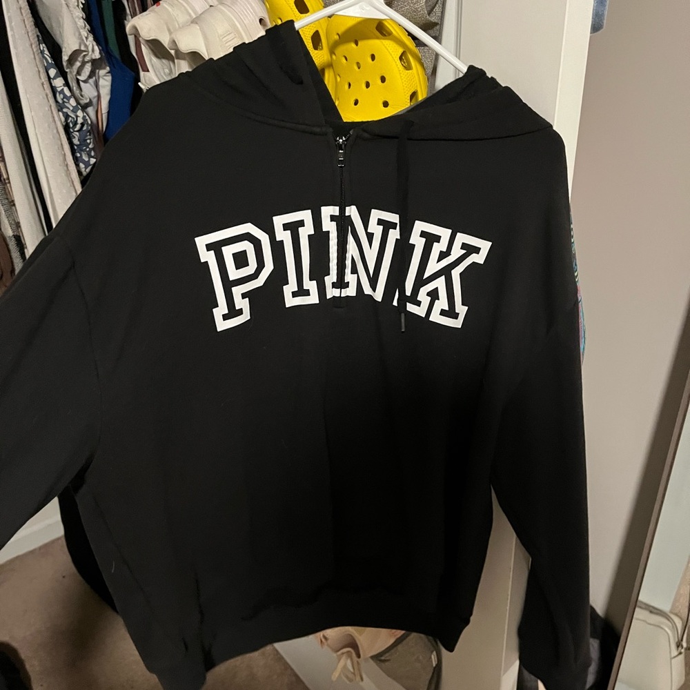 pink quarter zip hoodie!